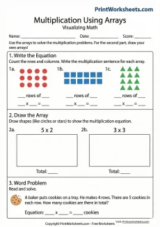 Multiplication Worksheets Worksheet - 3rd Grade Multiplication Arrays Worksheets (Visual Printable) | Free Printable