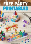 New Year Party Hat & Glasses Printable