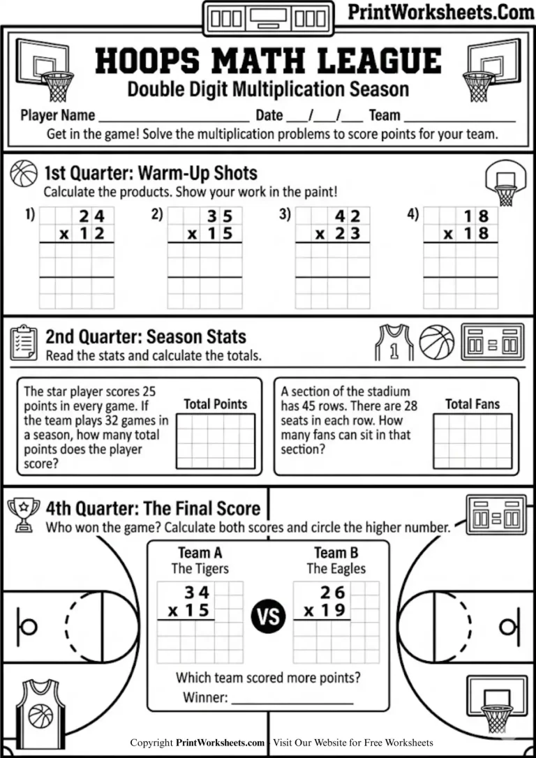 double digit multiplication worksheets 4th grade
