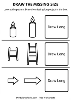 Measurement Worksheets Worksheet - Free Draw the Missing Length Worksheet for Preschool (PDF) | Free Printable
