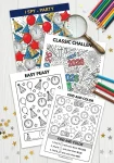 Vertical view of 4 free New Year I Spy printable 2026 games for kids