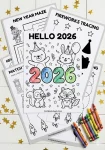 10 page New Year worksheets 2026 preschool pack bundle