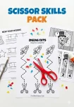 10 page New Year tracing and cutting worksheets pack