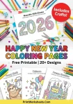 Happy New Year 2026 Coloring Pages