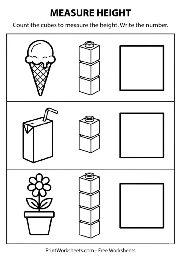 Measuring height with counting blocks