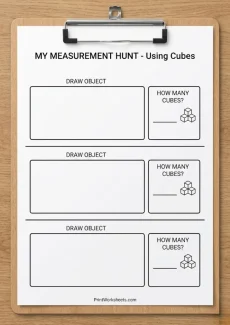 Measurement Worksheets Worksheet - Measuring with Unifix Cubes Worksheets – Free Recording Sheet (PDF) | Free Printable