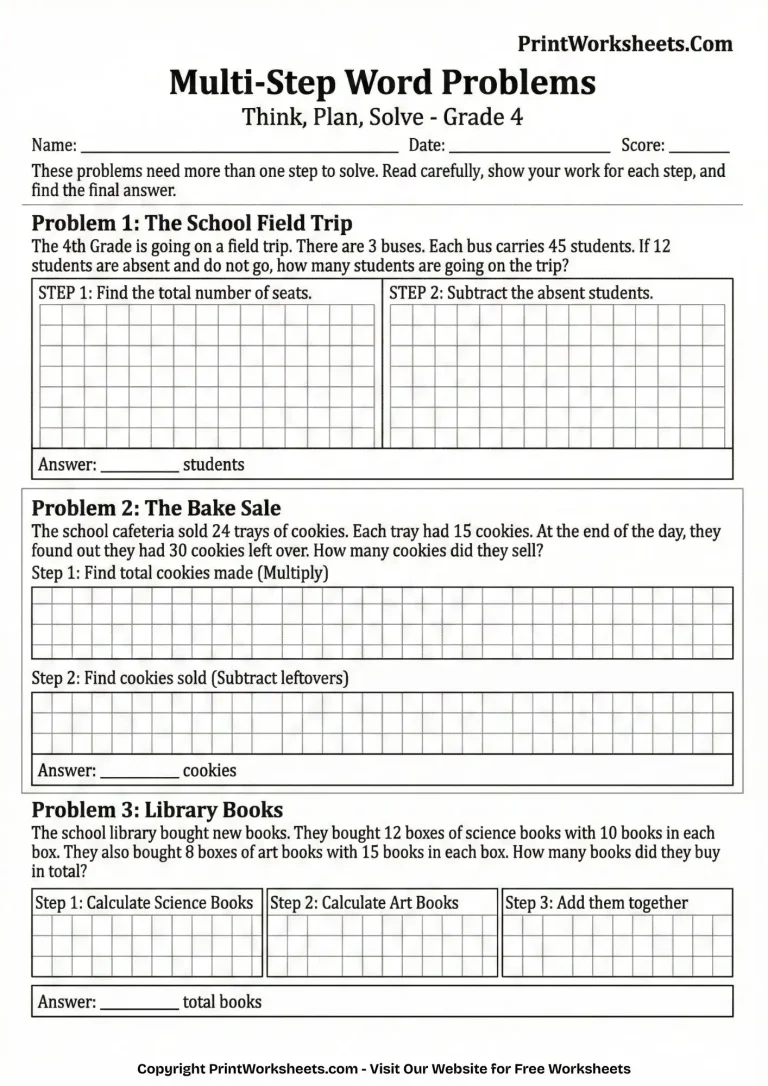 multi step multiplication word problems grade 4