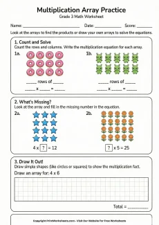 Multiplication Worksheets Worksheet - 3rd Grade Multiplication Arrays Worksheets (Free Printable) | Free Printable