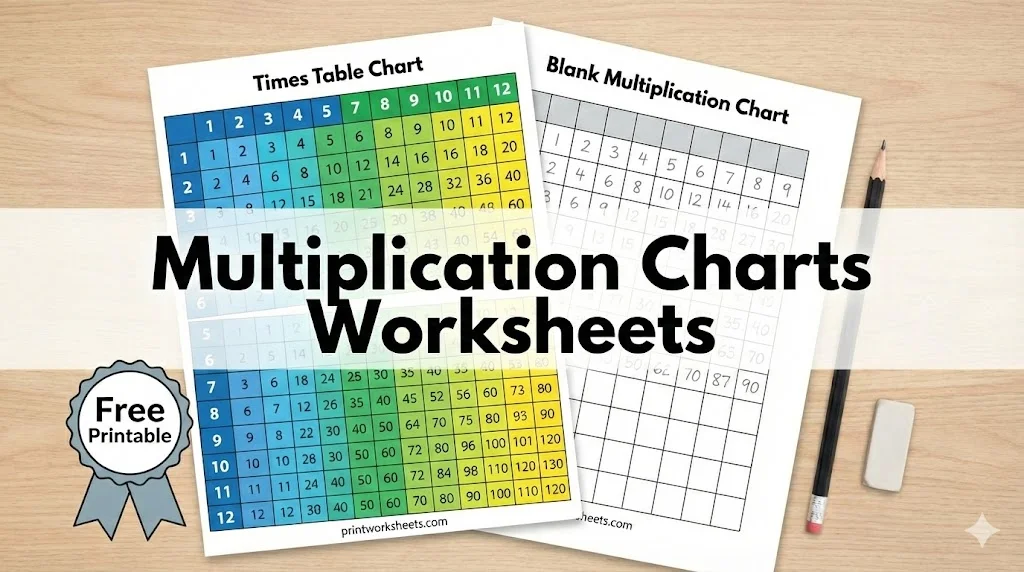 Multiplication Charts - Free Printable Times Tables (PDF)