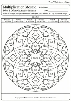 Multiplication Worksheets Worksheet - 4th Grade Multiplication Coloring Worksheets (Free Printable Activities) | Free Printable
