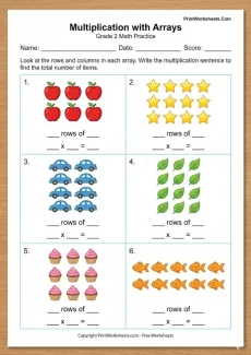 Multiplication Worksheets Worksheet - Multiplication Arrays Worksheets for 2nd Grade | Free Printable