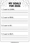 New Year’s Resolutions Worksheet 2026: Free Goal Setting for Kids - Worksheet Image