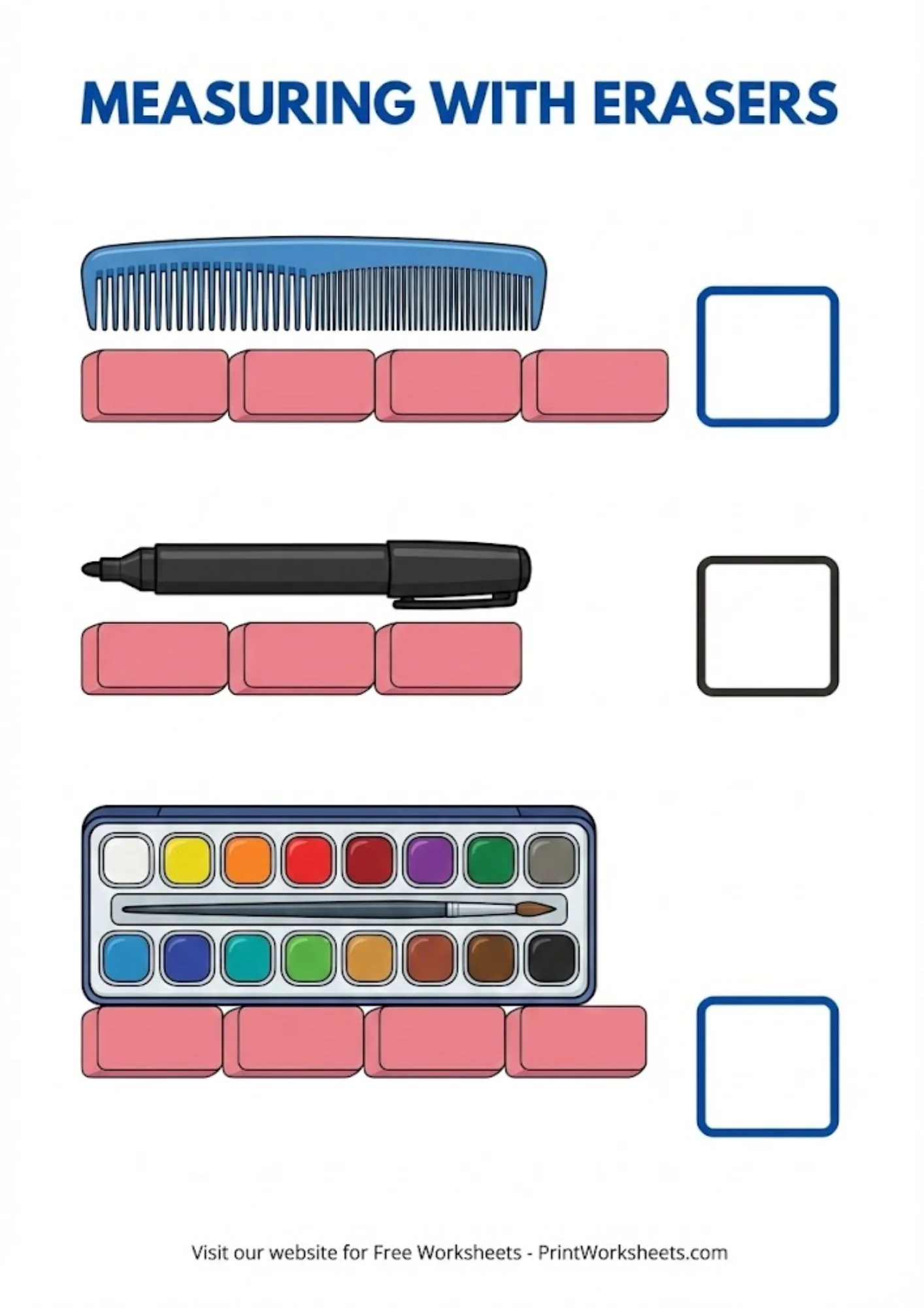 Measurement Worksheets Worksheet - Non Standard Units of Measurement Worksheets – Eraser Activity (PDF) | Free Printable