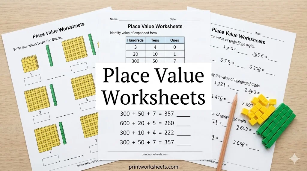 Place Value Worksheets - Free Printable PDFs