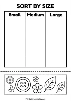 Measurement Worksheets Worksheet - Sorting Activity: Small Medium Large Printable (Cut & Paste) | Free Printable