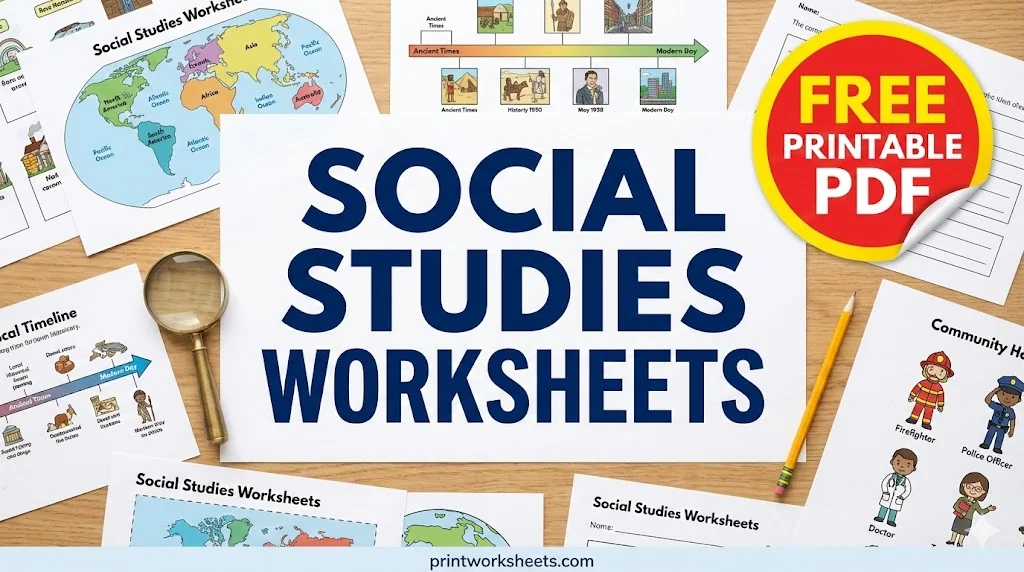 Social Studies Worksheets - History, Civics & Geography (PDF)