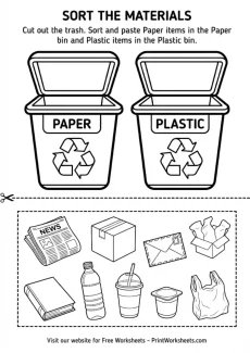 Measurement Worksheets Worksheet - Sorting Materials Activity – Recycling Paper vs Plastic (Printable PDF) | Free Printable