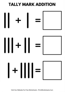 Addition Worksheets Worksheet - Tally Marks Addition Worksheet Sums to 5 PDF | Free Printable