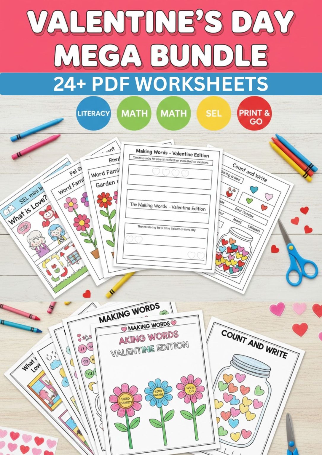 Free Valentine's Day Worksheets & Printables – Complete Pack