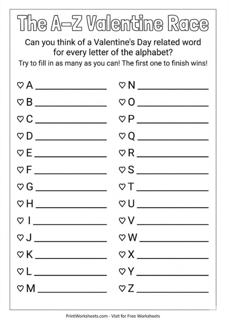 valentine vocabulary words