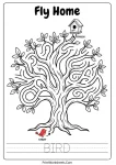Bird in tree winter maze worksheet