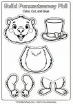 Cut and paste groundhog craft printable.
