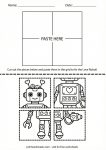 Cut and paste puzzle worksheet to build a love robot