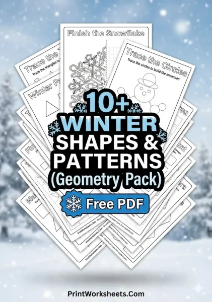 10+ Free Winter Shapes Worksheets & Patterns (Geometry PDF) ❄️