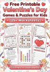 Free printable Valentine's Day games and puzzles for kids