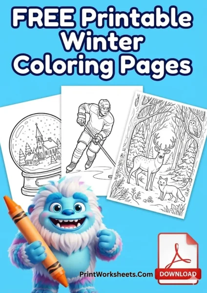 25+ Best Free Winter Coloring Pages (PDF) – Simple & Cute for Kids
