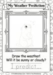 Groundhog Day weather prediction drawing worksheet for kindergarten.