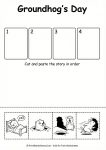 Groundhog Day story sequencing cut and paste activity