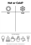Hot and cold objects sorting worksheet cut and paste.