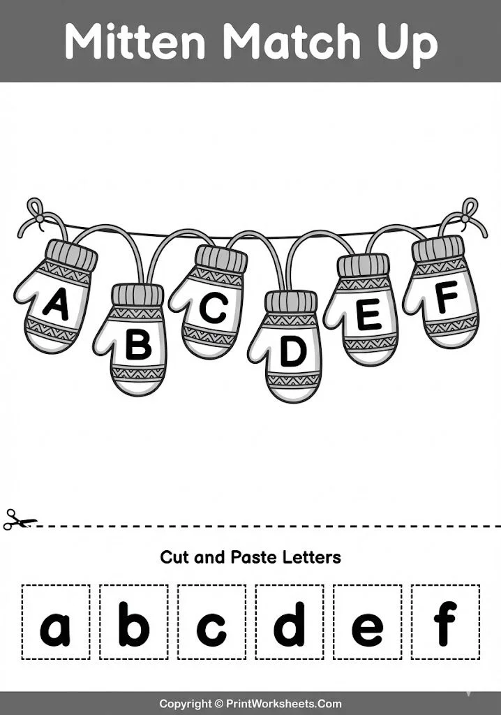 mitten-cut-paste-template mitten cut and paste template winter worksheet