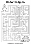 Challenging winter maze for kids