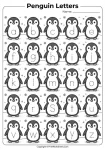 penguin lowercase alphabet tracing winter worksheet