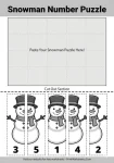 Snowman number strip puzzle 1-5 cut and paste.