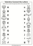 Alphabet matching worksheet connecting uppercase and lowercase letters