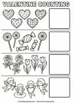 valentine counting worksheets