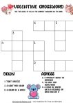 Printable Valentine's Day crossword puzzle worksheet to test holiday vocabulary and spelling.