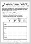 Printable Valentine's gift mystery logic grid puzzle for older kids to solve using deductive reasoning.