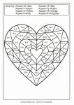 Mandala heart mixed operations mastery worksheet for 2nd grade
