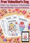 Free Valentine’s Day Color by Number Printables