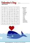 Easy Valentine's Day word search puzzle printable for beginner readers with simple vocabulary.
