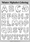 winter alphabet coloring page worksheet