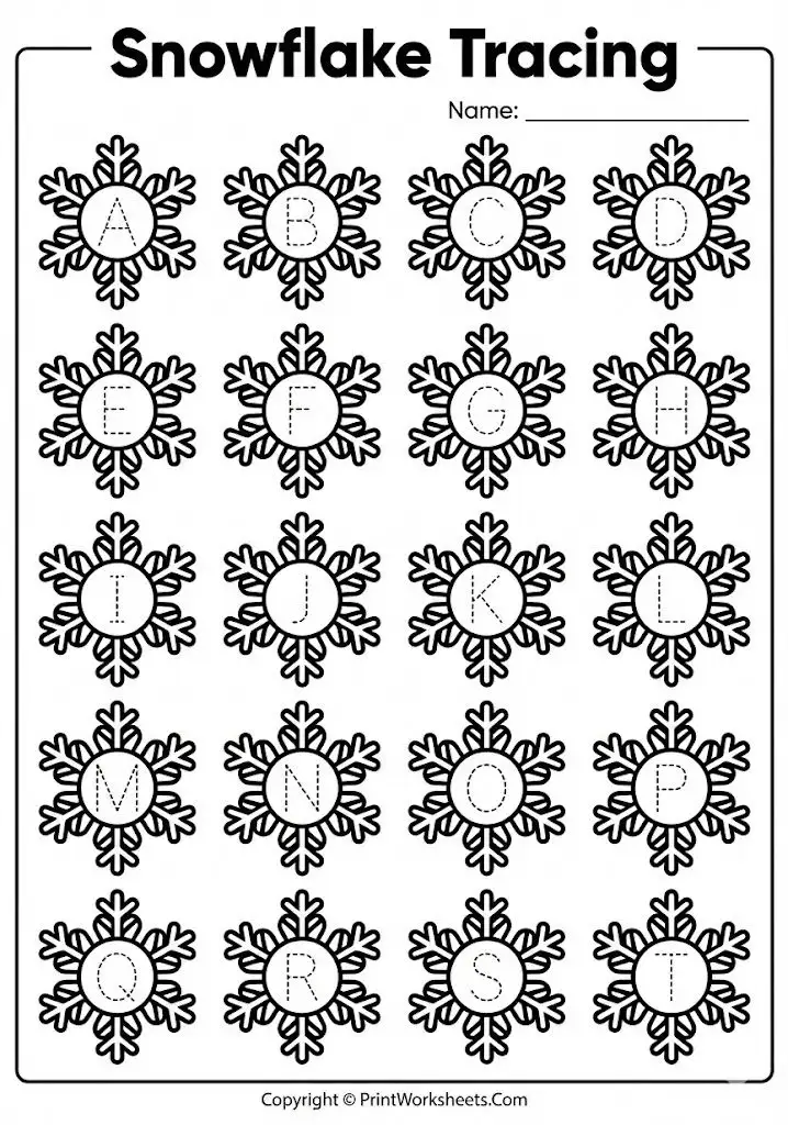 winter-alphabet-tracing-uppercase winter alphabet tracing uppercase worksheet