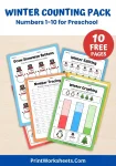 10 free winter counting worksheets preschool