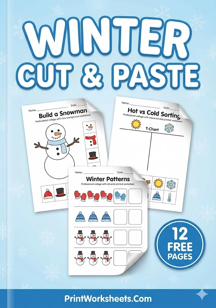 Winter Worksheets Worksheet - 12+ Free Winter Cut and Paste Worksheets (Scissor Skills PDF) | Free Printable