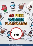free printable winter flashcards for kids