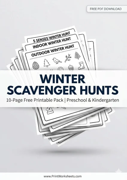 10 Free Winter Scavenger Hunt Printable Activities for Kids (Outdoor & Indoor PDF)